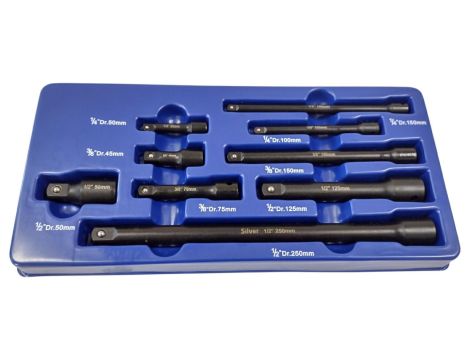 PRZEDŁUŻKI UDAROWE 1/4" 3/8" 1/2" 9szt.  SILVER