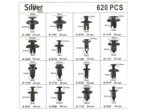 SPINKI KOŁKI DO TAPICERKI 620szt SILVER - 2