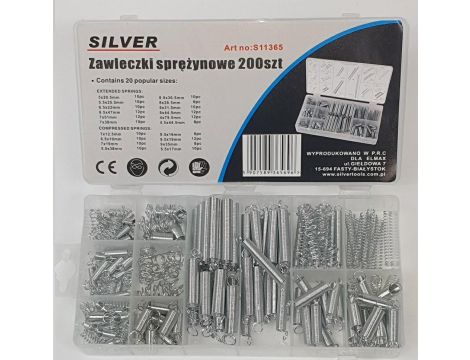 SPRĘŻYNKI 200szt. MIX /SILVER - 2