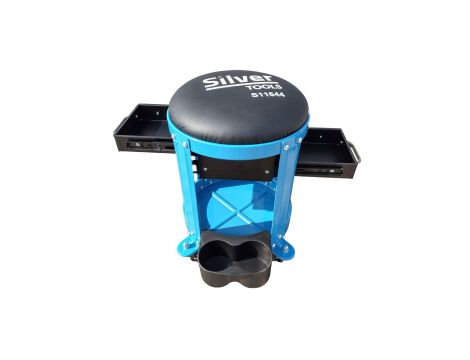 STOŁEK WÓZEK WARSZTATOWY Z KÓKAMI 3 PÓŁKI SILVER