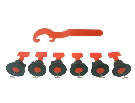 SYSTEM POZIOMOWANIA PŁYTEK 50szt+KLUCZ SILVER