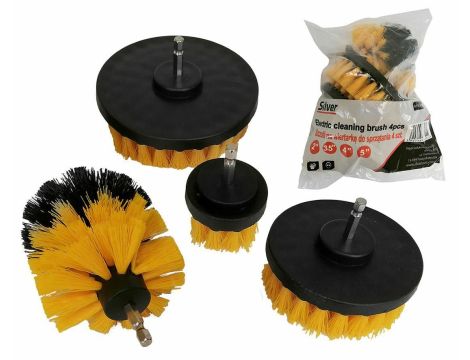 SZCZOTKI DO CZYSZCZENIA NA WKRĘTARKĘ 4el /SILVER