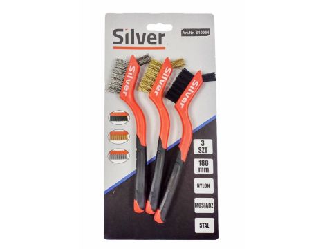 SZCZOTKI DRUCIANE 3cz. SILVER