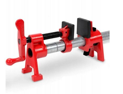 ŚCISK STOLARSKI RUROWY BEZKOŃCOWY 3/4" Z NAKŁĄDKAMI SILVER