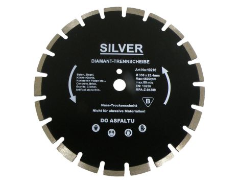 TARCZA D.SILVER 350*25,4 SEG. DO ASFALTU.