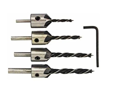 WIERTŁA DO DREWNA Z POGŁĘBIACZEM 3-6mm 5szt. /SILVER - 2