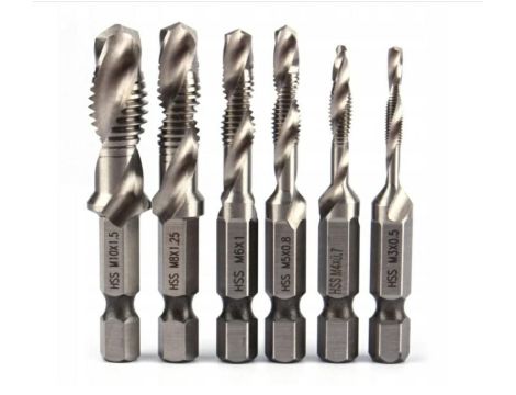 WIERTŁA GWINTUJĄCE 6el. /SILVER