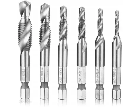 WIERTŁA GWINTUJĄCE TYTANOWANE 6el. /SILVER