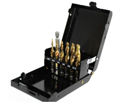 WIERTŁA GWINTUJĄCE ZESTAW M3-M10  7el. /SILVER