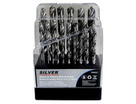 WIERTŁO METAL BIAŁE KPL. 25szt.  /SILVER