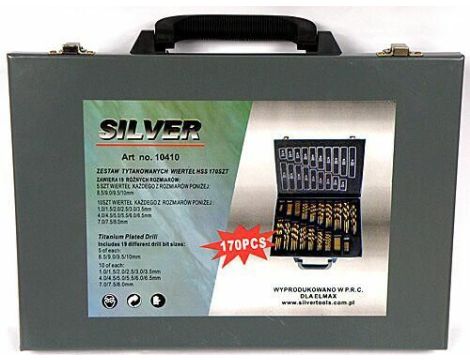 WIERTŁO METAL TYTAN KPL.170szt. /SILVER - 2