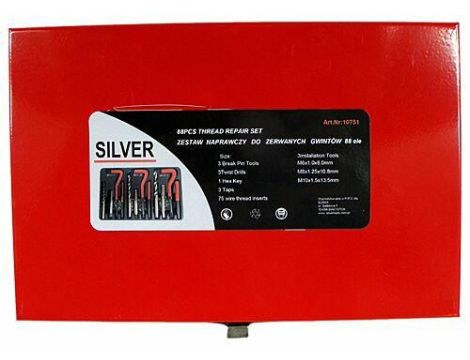 ZESTAW DO NAPRAWY GWINTÓW  88el./SILVER - 2