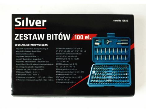 ZESTAW KOŃCÓWEK I BITÓW 100el./SILVER - 2