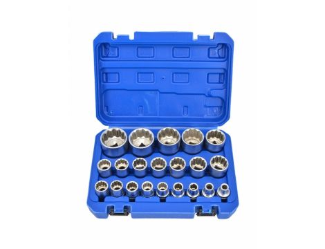 ZESTAW NASADEK SPLINE 21el. 12-KĄT. 1/2" 8-36mm  /SILVER