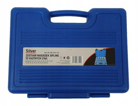 ZESTAW NASADEK SPLINE 21el. 12-KĄT. 1/2" 8-36mm  /SILVER - 3