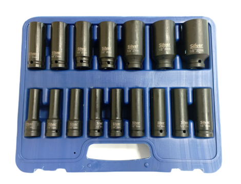 ZESTAW NASADEK UDAROWYCH 1/2" 16cz. /SILVER