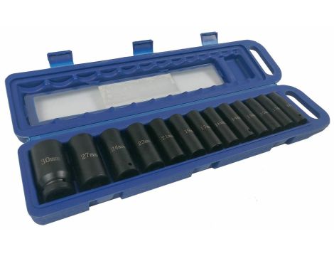 ZESTAW NASADEK UDAROWYCH DŁUGICH 1/2" 13szt./SILVER