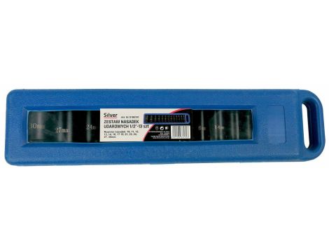 ZESTAW NASADEK UDAROWYCH DŁUGICH 1/2" 13szt./SILVER - 2