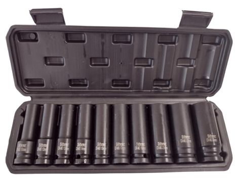 ZESTAW NASADEK UDAROWYCH DŁUGIE 1/2" 10cz. /SILVER