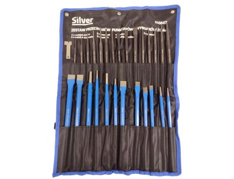 ZESTAW WYBIJAKÓW I PRZECINAKÓW 28szt SILVER