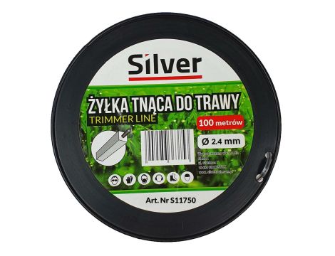 ŻYŁKA TNĄCA 2,4x100m  KWADRAT DUO-LINE  /SILVER - 2