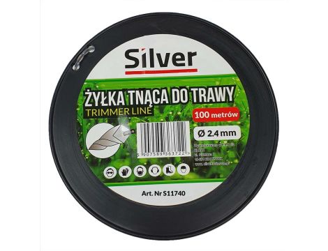 ŻYŁKA TNĄCA 2,4x100m  SKRĘCONA/KARBOWANA DUO-LINE  /SILVER - 2