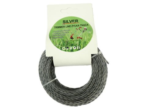 ŻYŁKA TNĄCA 2,4x15m  SKRĘCONA/KARBOWANA /SILVER