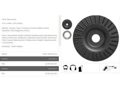TARPOL TARNIK WPUSZCZONY fi 125mm   T-61 GŁADŹ WSTĘPNA.