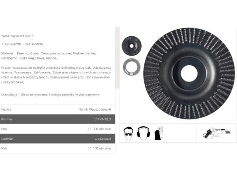 TARPOL TARNIK WPUSZCZONY fi 125mm   T-63 GŁADŹ OSTATECZNA.