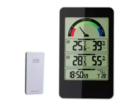 TERMOMETR ELEKTRONICZNY ZEW./WEW . STACJA POGODY BEZP.