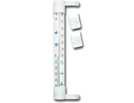 TERMOMETR ZAOKIENNY 19,5cm BIAŁY .