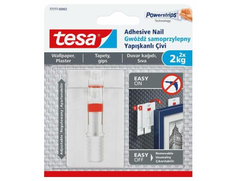 TESA GWÓŹDŹ SAMOPRZYLEPNY DO TAPET 2KG /REGULOWANY