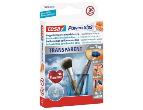 TESA PLASTRY POWERSTRIPS DECO 8szt. 1kg PRZEZROCZYSTE