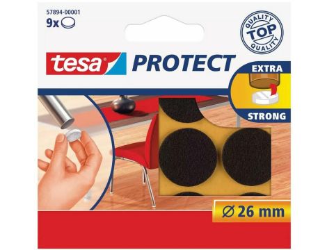 TESA PODKŁADKI FILCOWE 26mm BRĄZ 9szt.