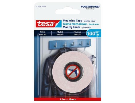 TESA TAŚMA DWUSTRONNA POWERBOND 5m x 19mm  DO PŁYTEK