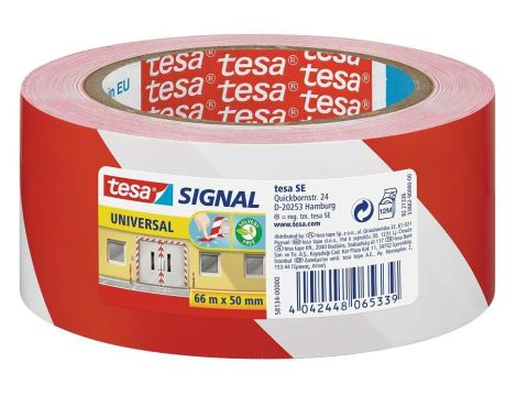 TESA TAŚMA SIGNAL BIAŁO-CZERWONA 66m50mm - 2