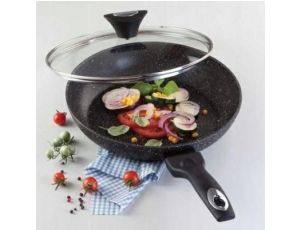 TIROSS PATELNIA MARMUR 28cm TS-1256P / Z POKRYWKĄ