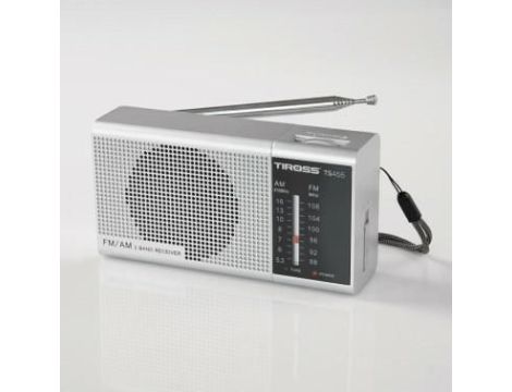 TIROSS RADIO MINI PRZENOŚNE NA BATERIE SZARE
