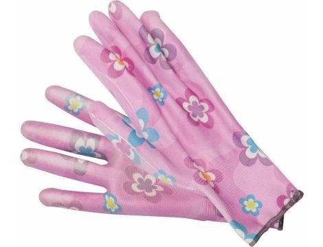 FLO RĘKAWICE OGROD.KWIATKI/JASNY RÓŻ 10" ...