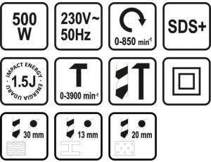 STHOR MŁOTOWIERTARKA SDS PLUS 500W 2 FUNKCJE... - image 2