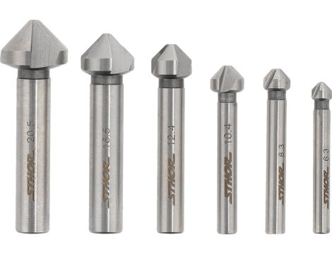 STHOR ZESTAW POGŁEBIACZY DO METALU 6,3-20,5mm kpl. 6szt.