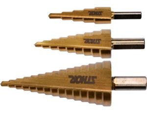 STHOR ZESTAW WIERTEŁ STOPNIOWYCH 3szt.