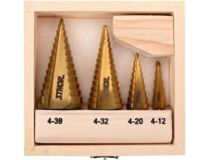 STHOR ZESTAW WIERTEŁ STOPNIOWYCH 4szt....