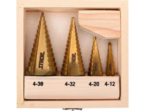 STHOR ZESTAW WIERTEŁ STOPNIOWYCH 4szt....
