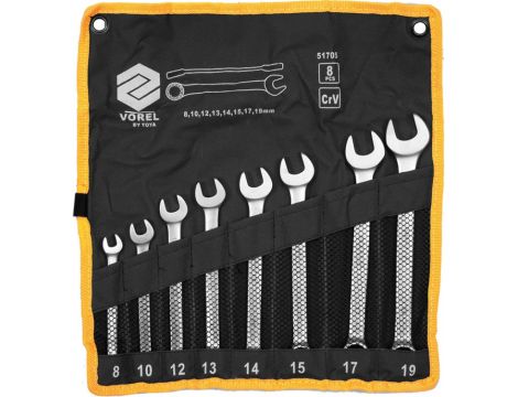 VOREL KLUCZ PŁASKO-OCZKOWY   8szt(8-19)CV ETUI SATYNA