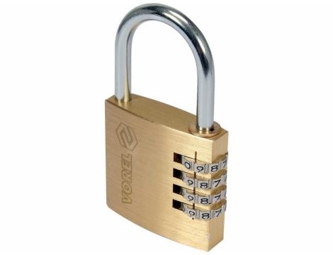 VOREL KŁÓDKA MOSIĘŻNA SZYFROWA 40mm