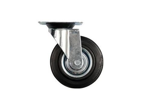 VOREL KOŁO SKRĘTNE CZARNA GUMA  75mm