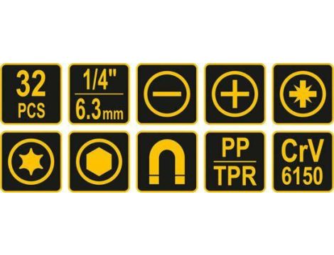 VOREL WKRĘTAKI KPL.32el. - 2