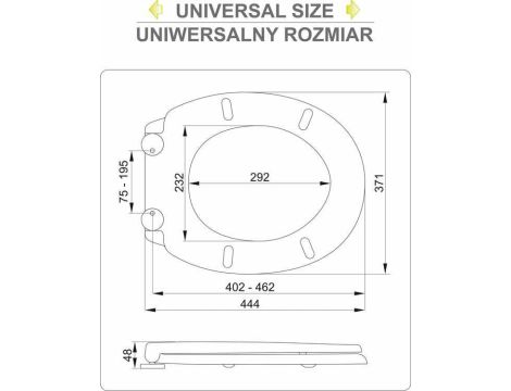 FALA DESKA WC WOLNOOPADAJĄCA 2w1  PP-O Z NAKŁADKĄ DLA DZIECI, WYPINANA - 5