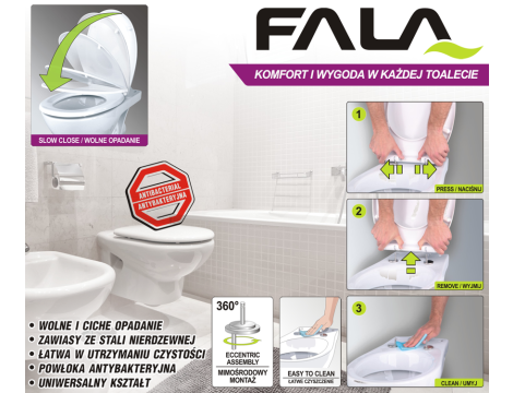 FALA DESKA WC WOLNOOPADAJĄCA D-P WYPINANA - 5